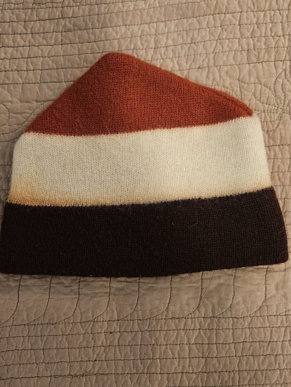 Vintage Wool Beanie Striped Colorblock